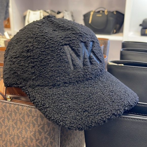 Michael Kors Accessories - Michael Kors MK Logo Hat Sherpa Adjustable Cap OS 
Black NWT
Authentic